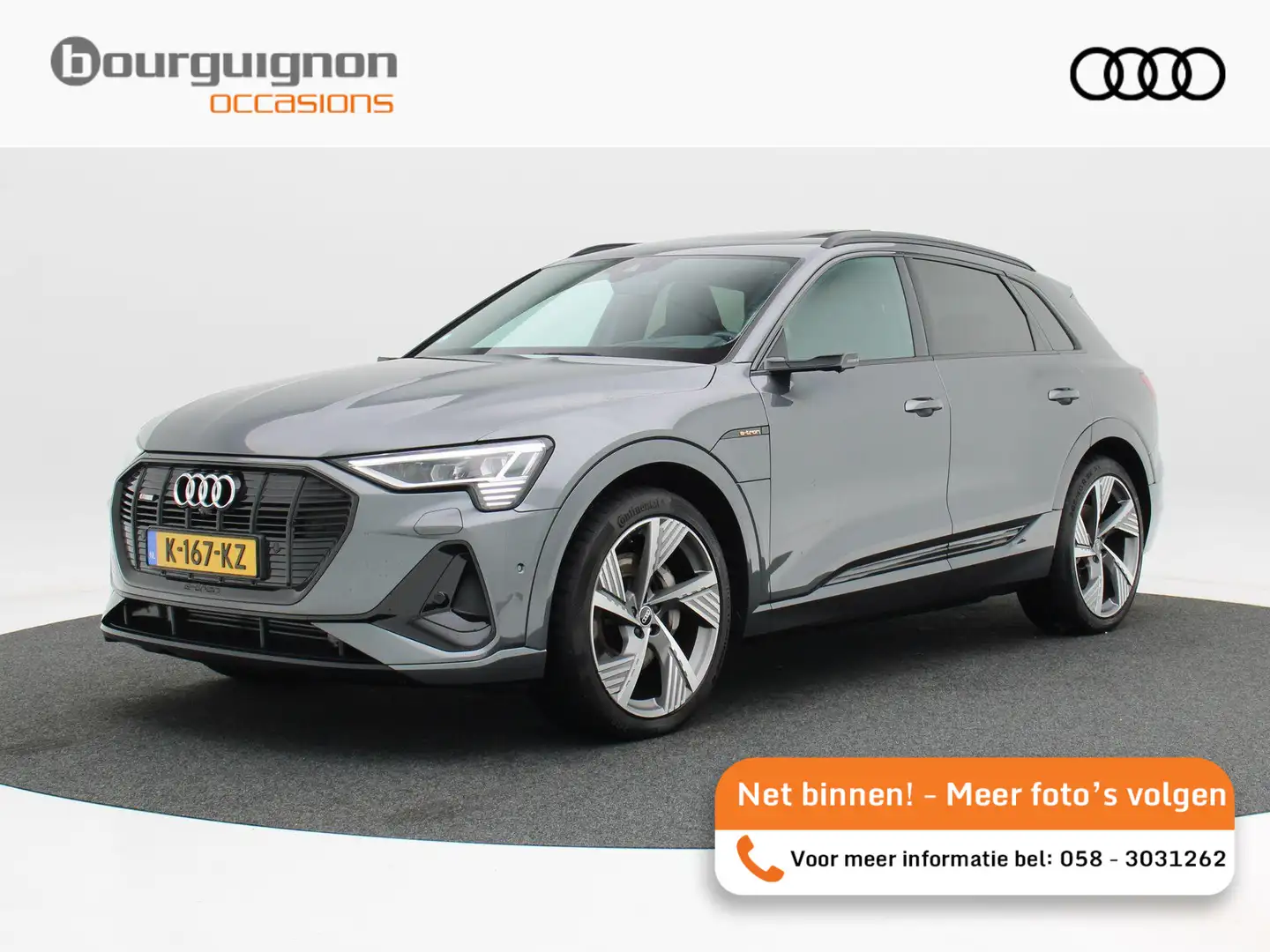 Audi e-tron 55 quattro S-Line 95 kWh 408 Pk | Panoramadak | Ad Gris - 1