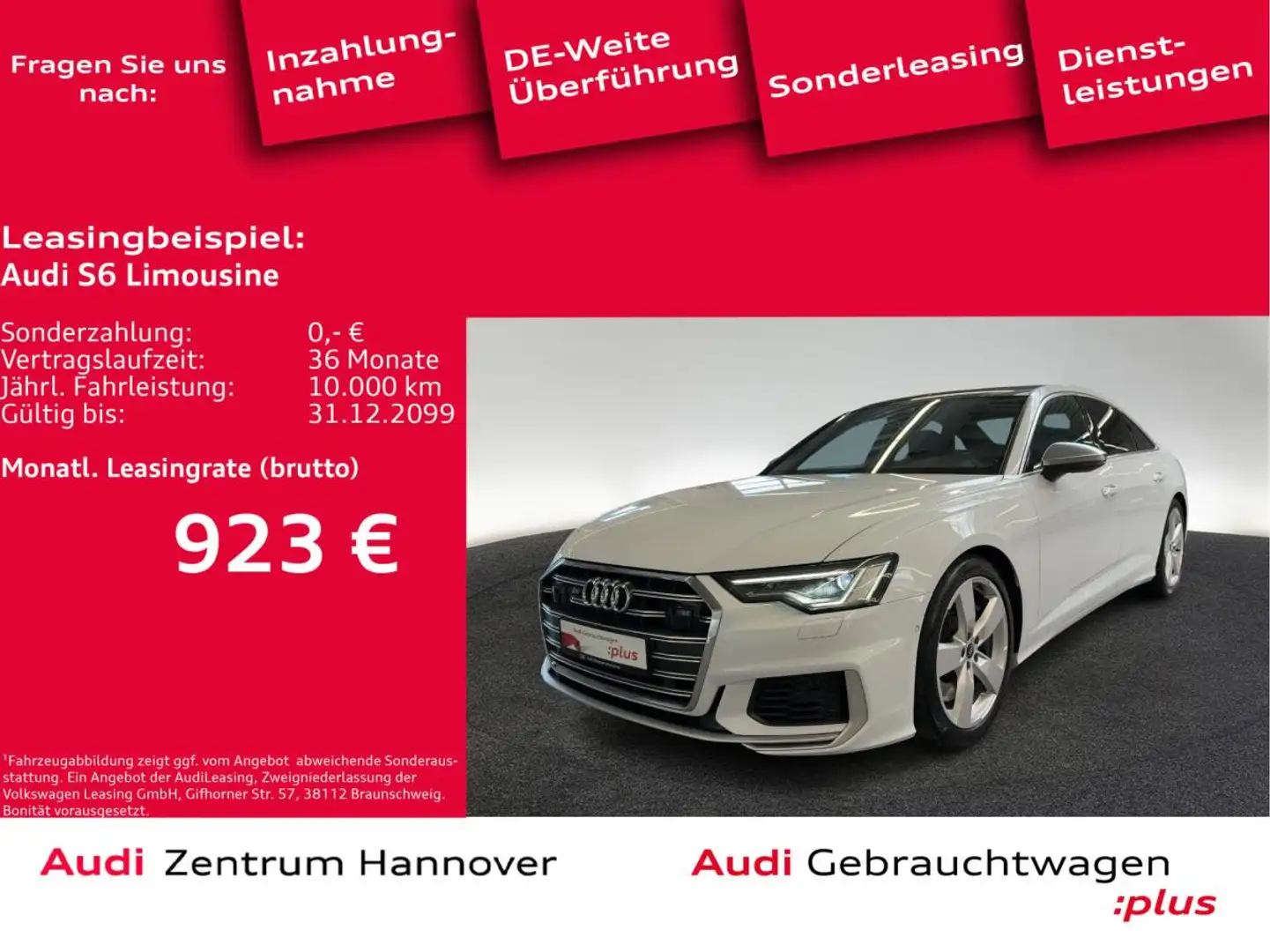 Audi S6 Limousine 3.0 TDI quattro Matrix Pano B&O Kamera A Weiß - 1