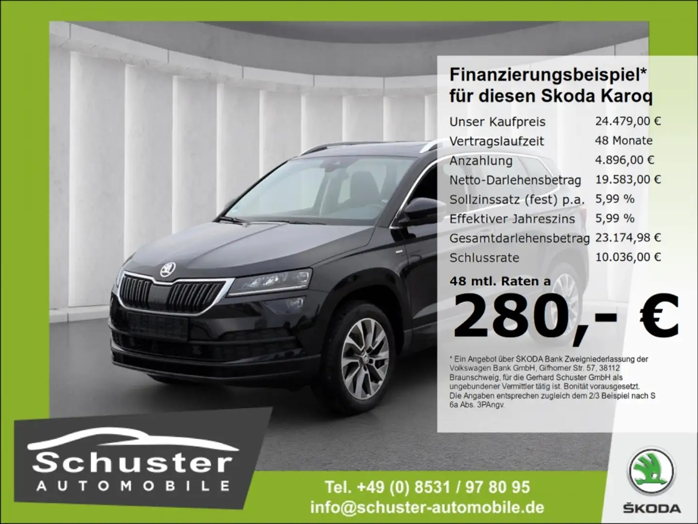 Skoda Karoq CLEVER 1.5TSI*DSG AHK Panodach ACC R-Kam Schwarz - 1