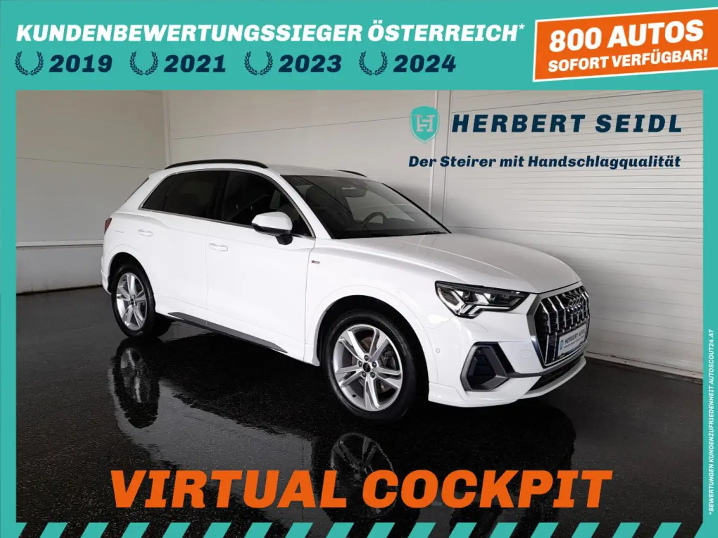 Audi Q3 S-LINE 45 TFSIe PHEV S-tr *MATRIX LED / NAVI / VIRTUELL PLUS / KAMERA / ACC / TEILLEDER / AUDI SOUNDSYSTEM* Weiß - 1