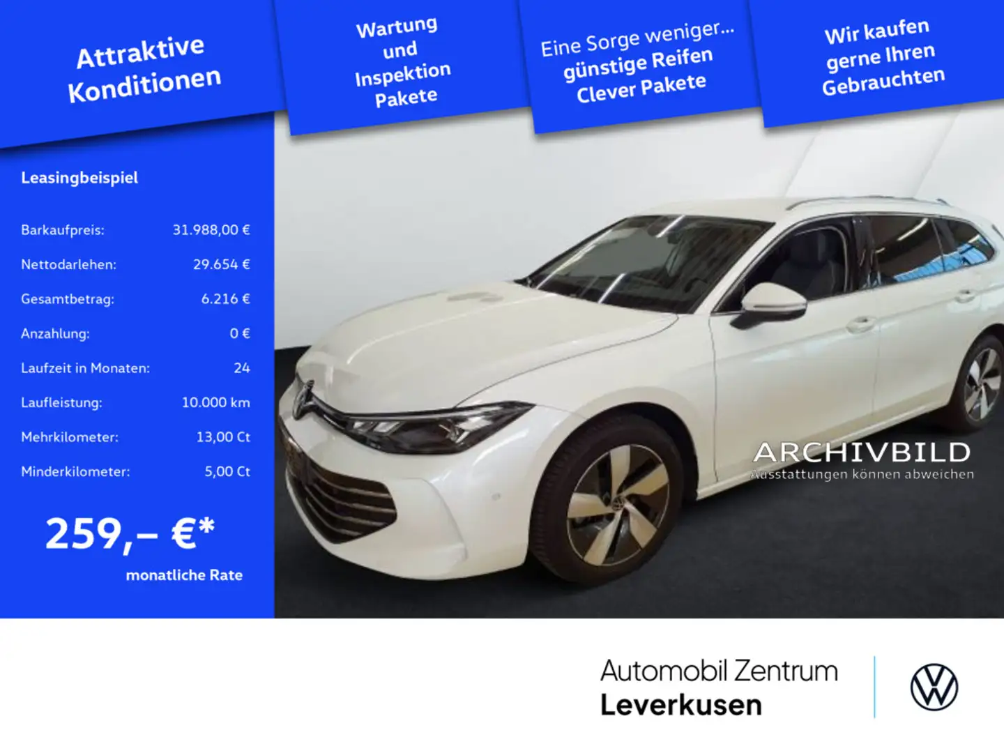Volkswagen Passat Business 360° LED AHK KAM SHZ PDC Weiß - 1