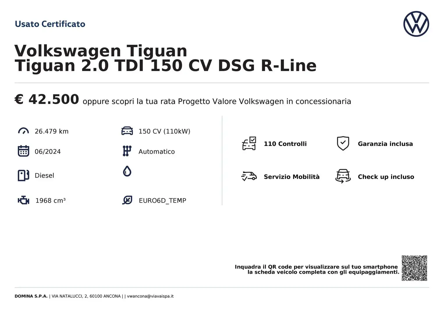 Volkswagen Tiguan 2.0 TDI 150 CV DSG R-Line Argento - 2