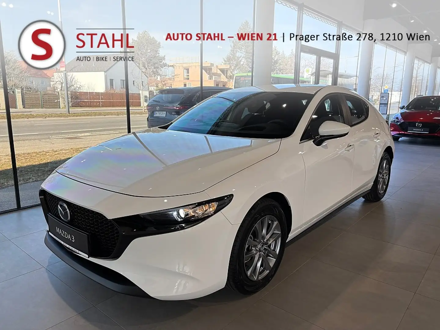 Mazda 3 Mazda3 e-Skyactiv-G140 Prime-Line AUTO STAHL WI... Blanc - 1