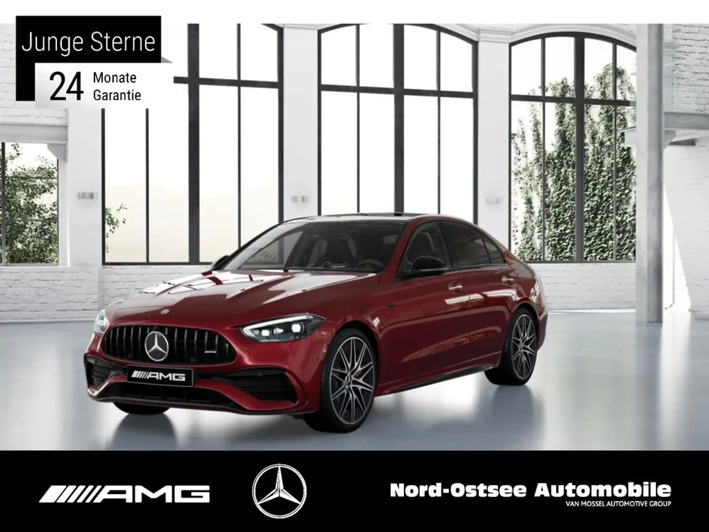 Mercedes-Benz C 43 AMG 4M NIGHT PANO KEYLESS HUD 360 BURMESTER Rood - 1