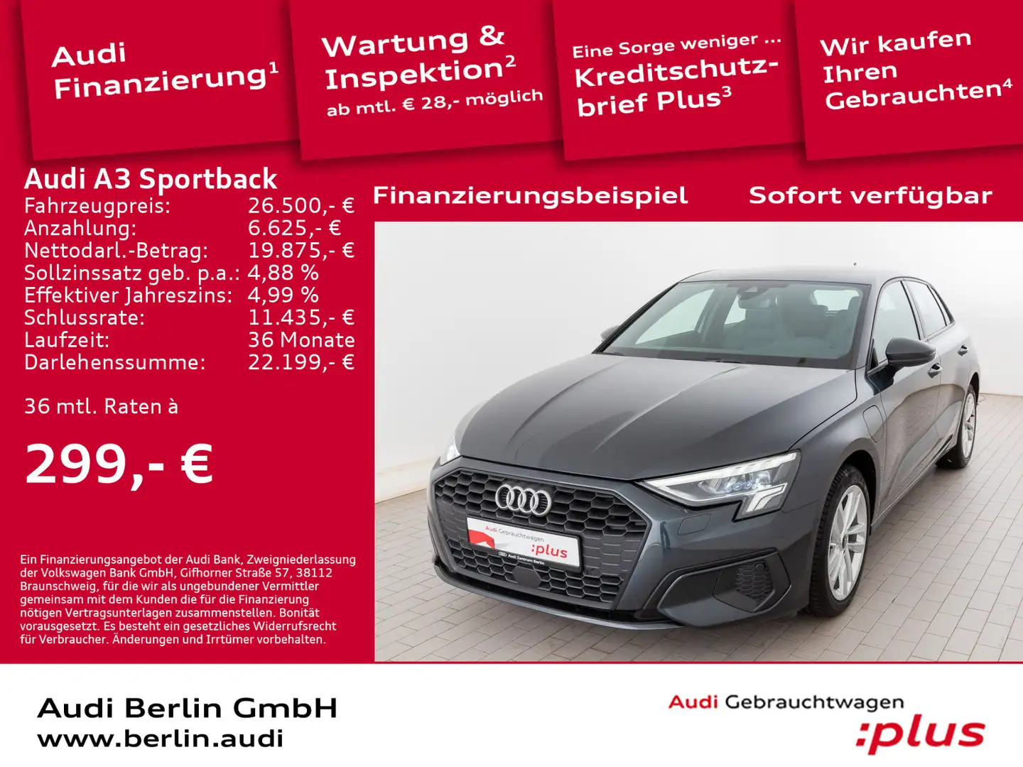 Audi A3 40 TFSI e S tr. VIRTUAL SITZHZG PDC Grau - 1