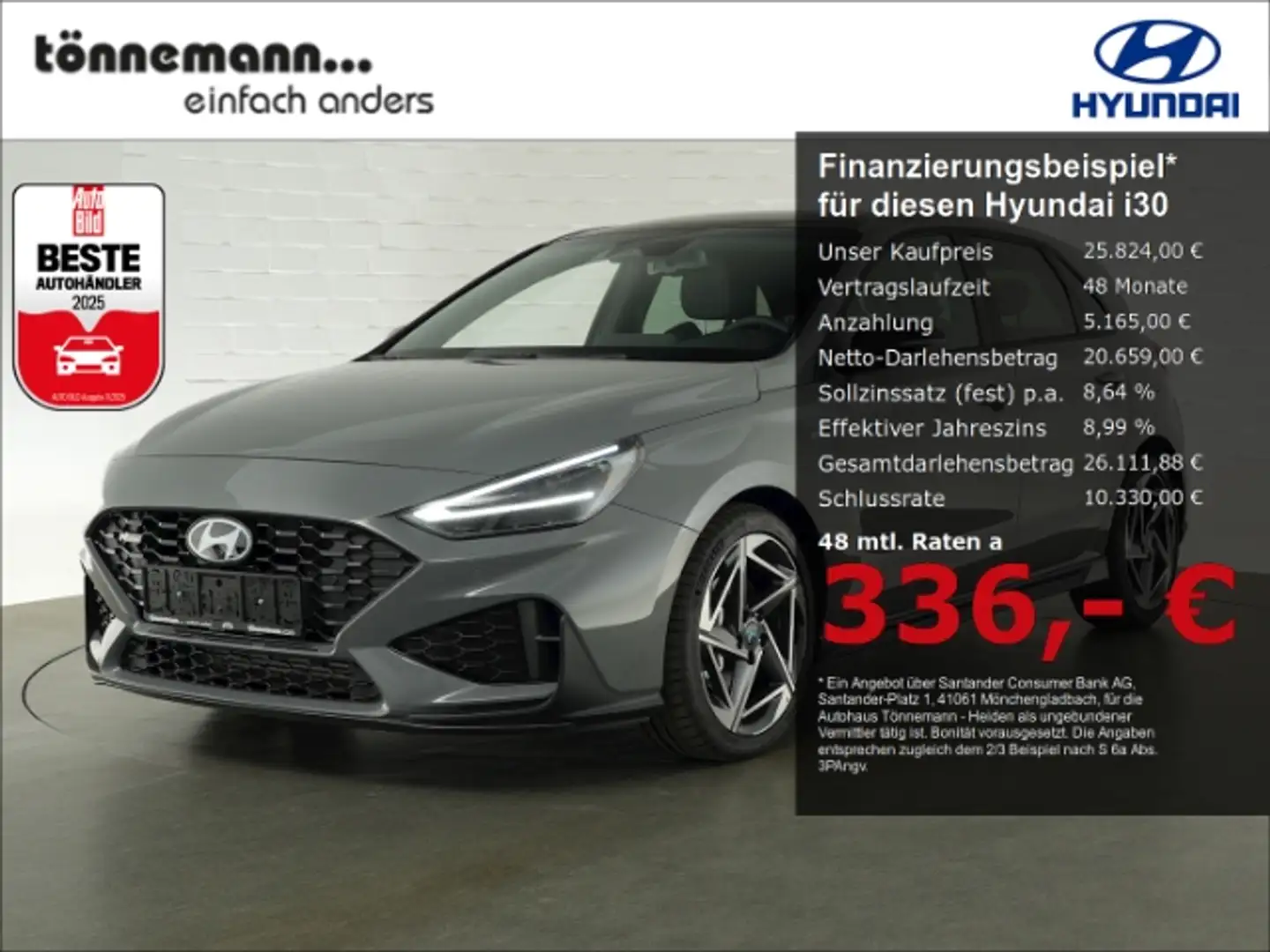 Hyundai i30 FACELIFT N-LINE T-GDI+VOLL-LED+NAVI+RÜCKFAHRKAMERA Gris - 1
