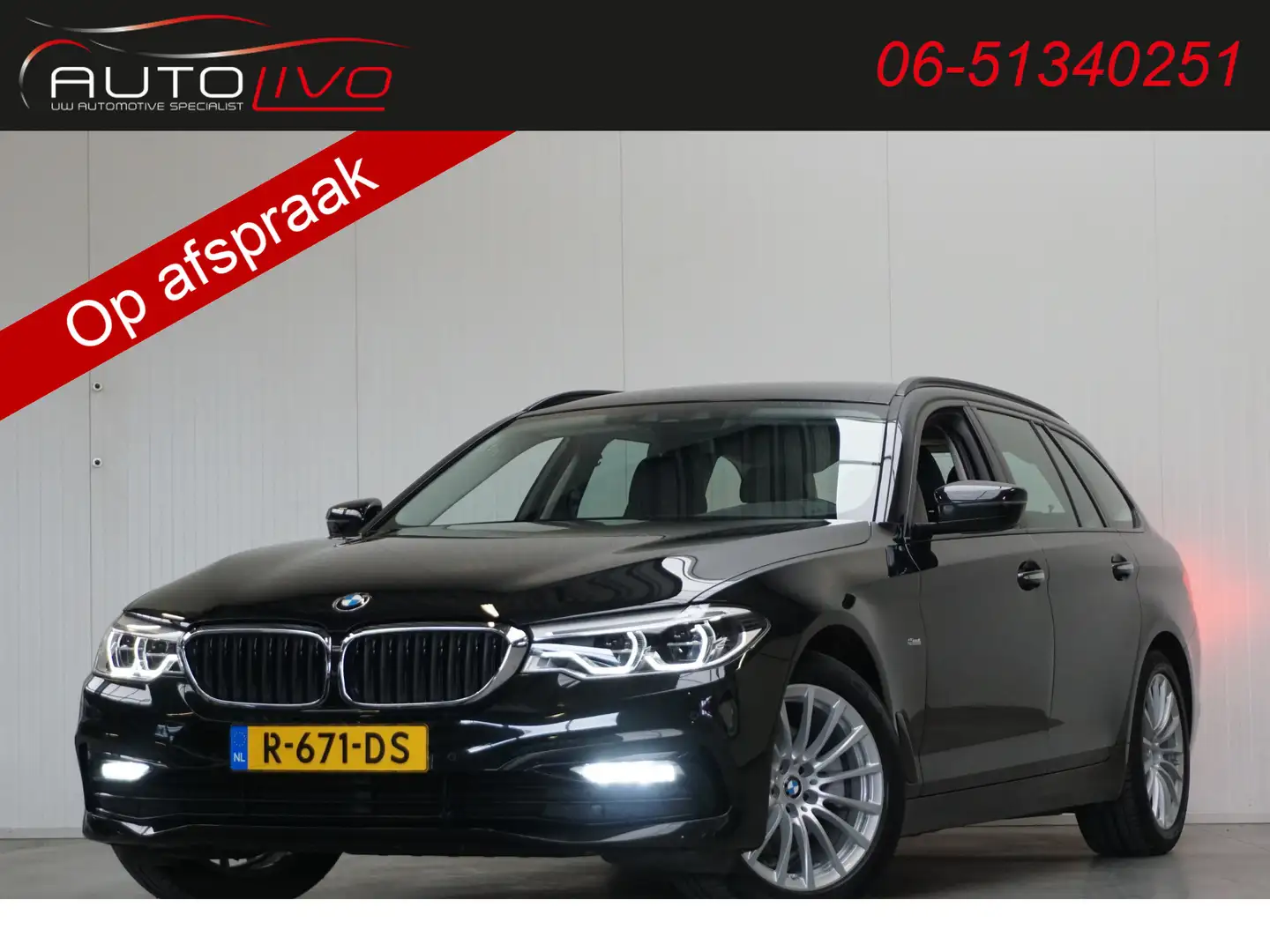 BMW 520 5-serie Touring 520d High Executive 190 PK! AUTOMA Zwart - 1