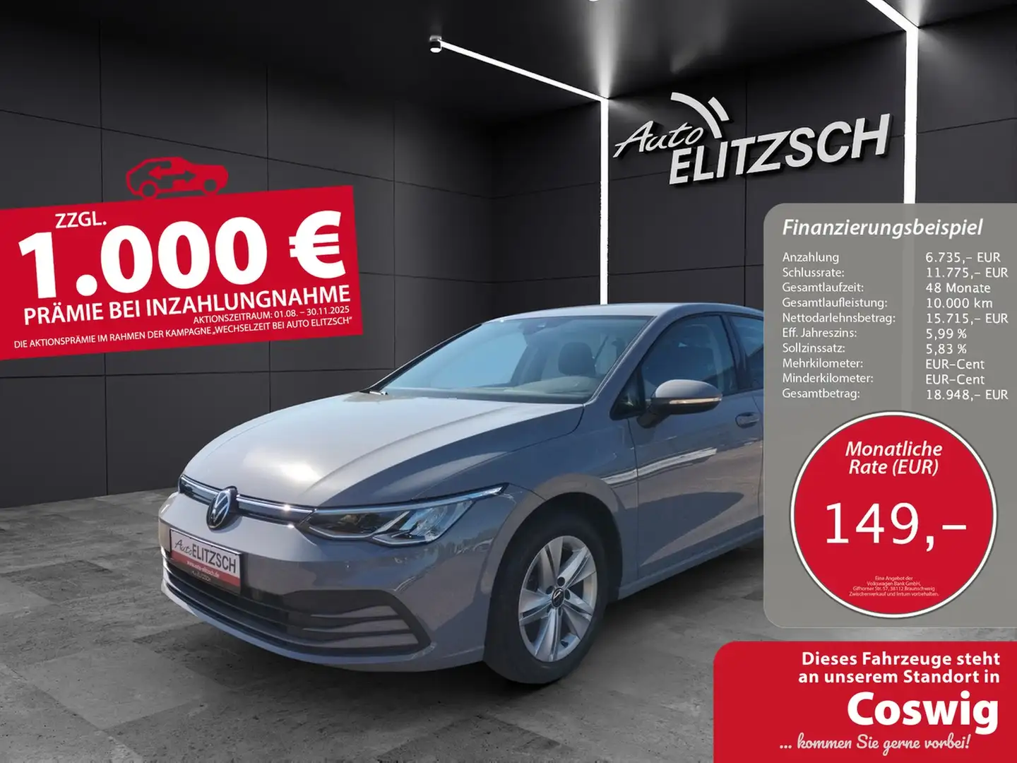 Volkswagen Golf VIII TSI Life ACC Kamera LED Navi Grau - 1