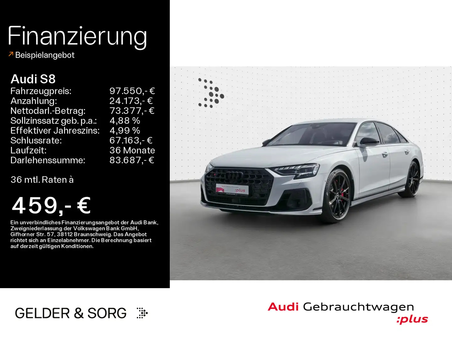Audi S8 TFSI OptikSchwarz*Karmesinrot*Dinamica*HuD Biały - 1