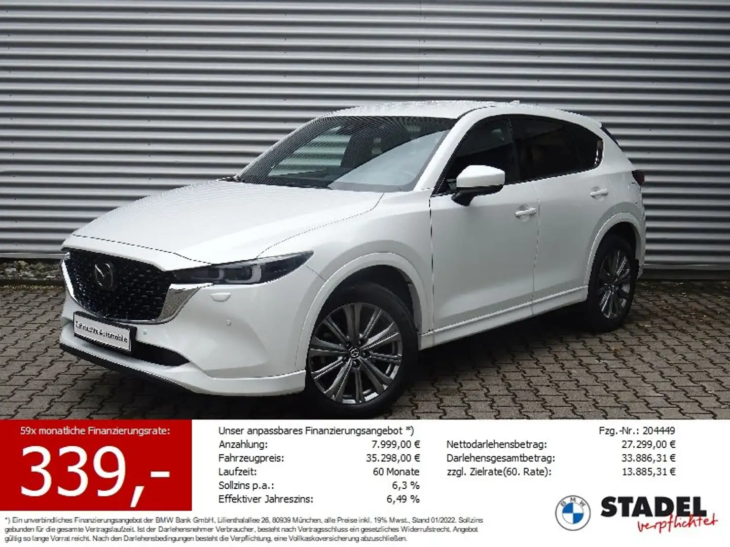 Mazda CX-5 Skyactiv-D 184 AWD Takumi HuD 360° LED Blanc - 1