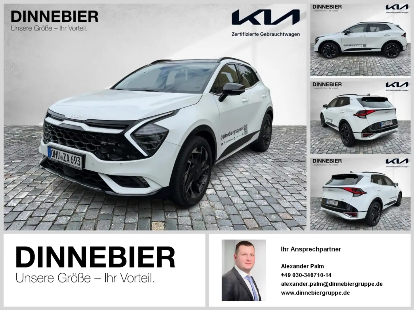 Kia Sportage GT-Line 1.6T AWD+Glasdach+360°+LED Weiß - 1