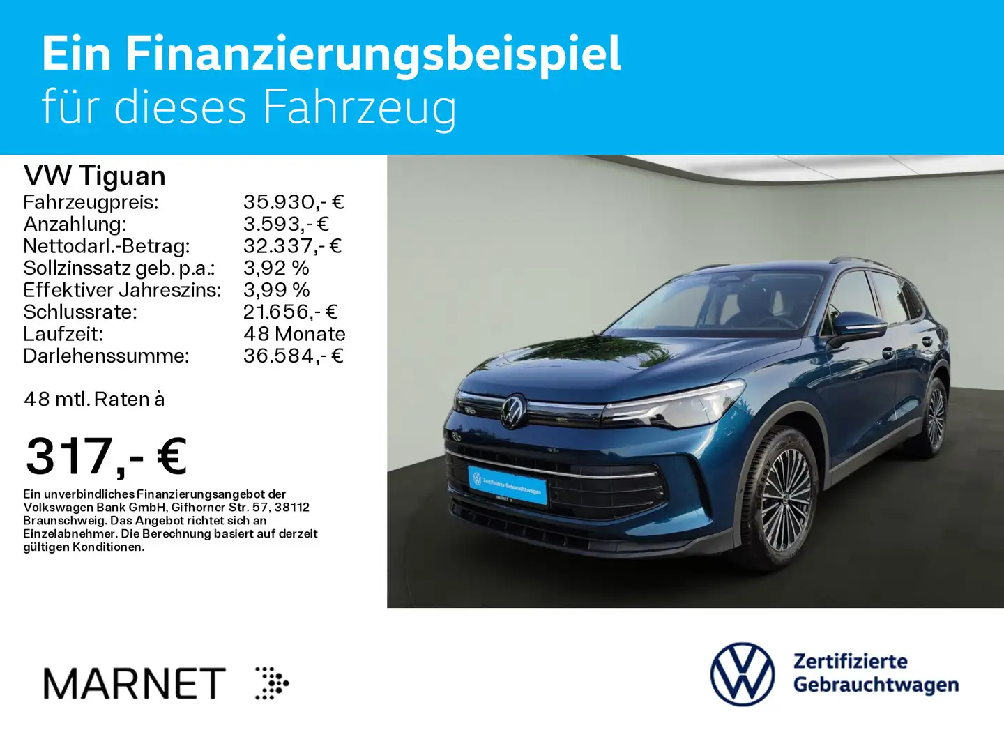 Volkswagen Tiguan Life 1.5 eTSI 96kW DSG*NAVI*AHK*KAMERA*AS Blauw - 2