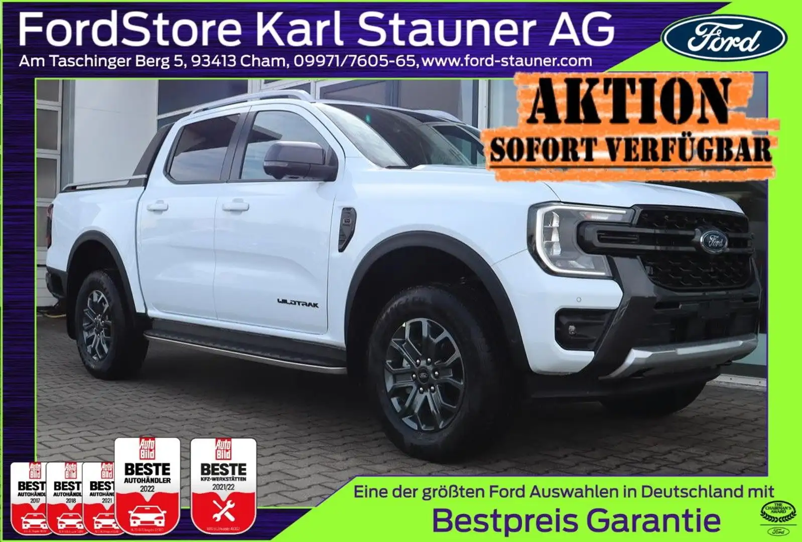 Ford Ranger Wildtrak DOKA V6 240 PS 3,99% FIN* AHK Fehér - 1