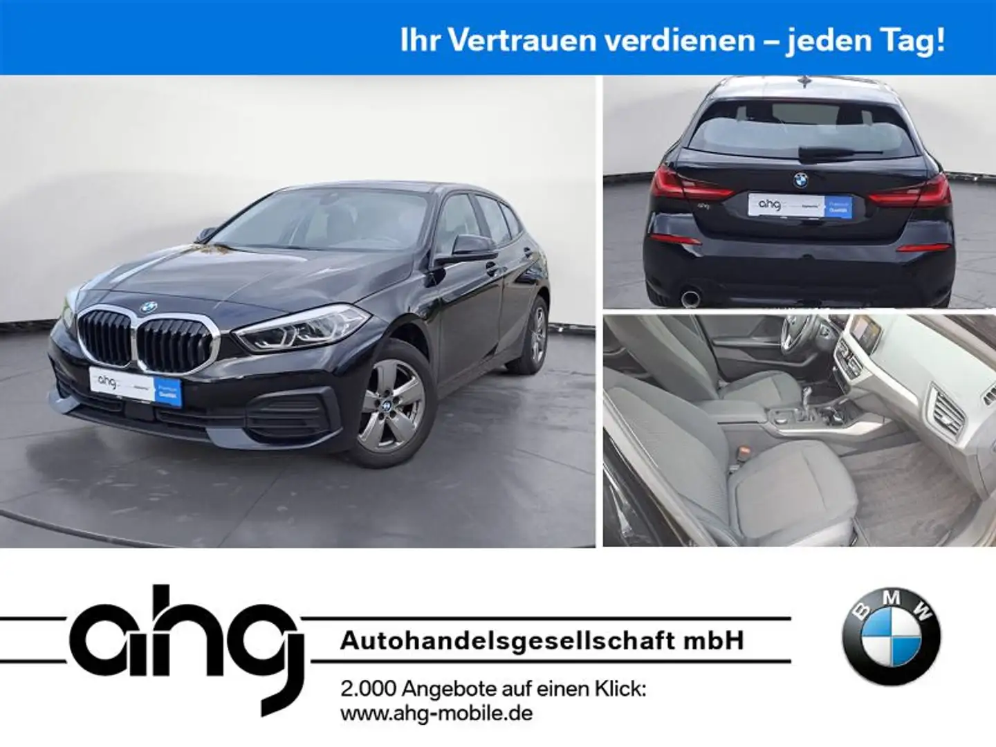 BMW 118 i Advantage Navi LED Komfortzugang PDC Sitzh. Zwart - 1