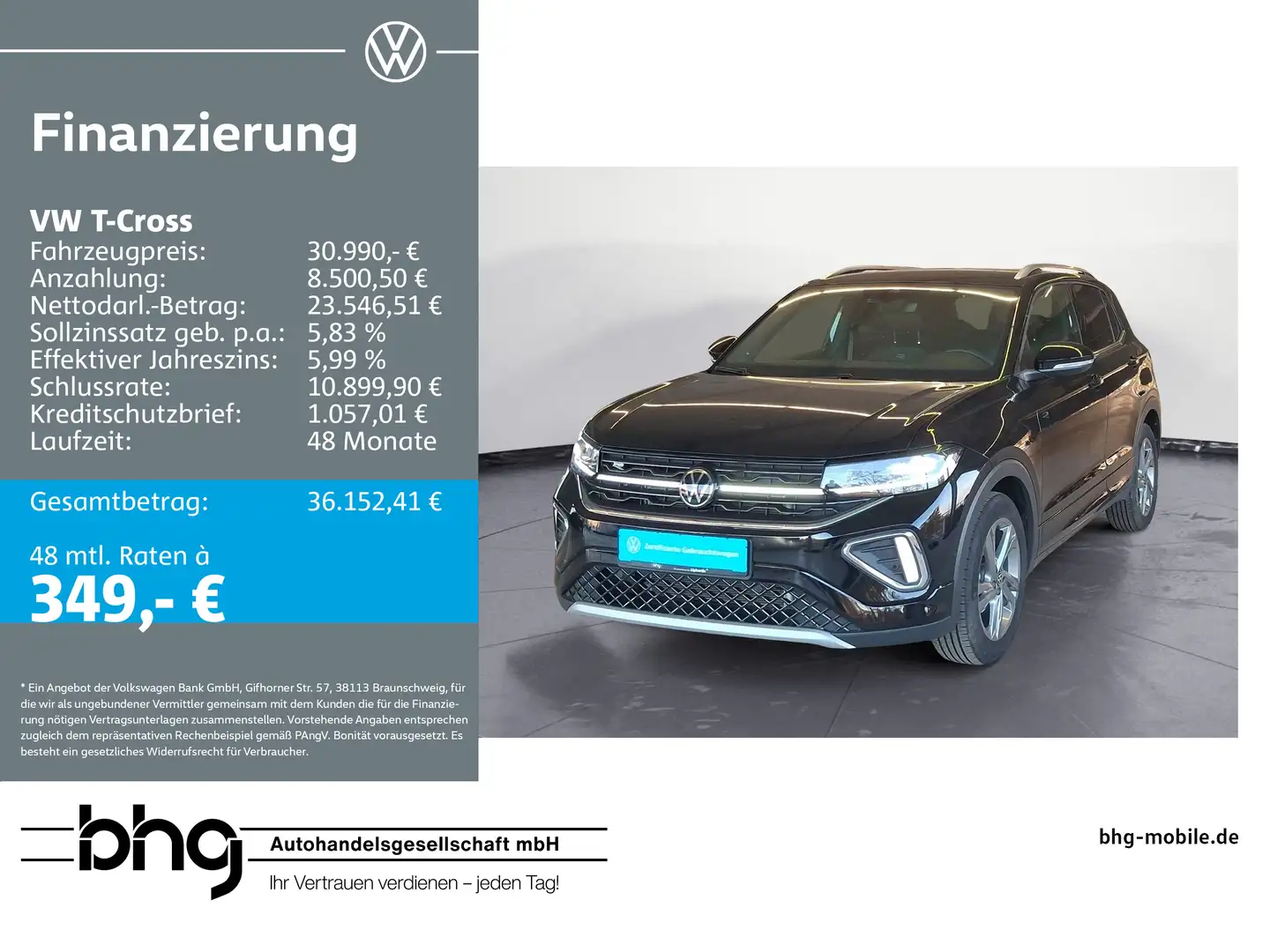 Volkswagen T-Cross 1.5 TSI ACT OPF DSG R-Line Schwarz - 1