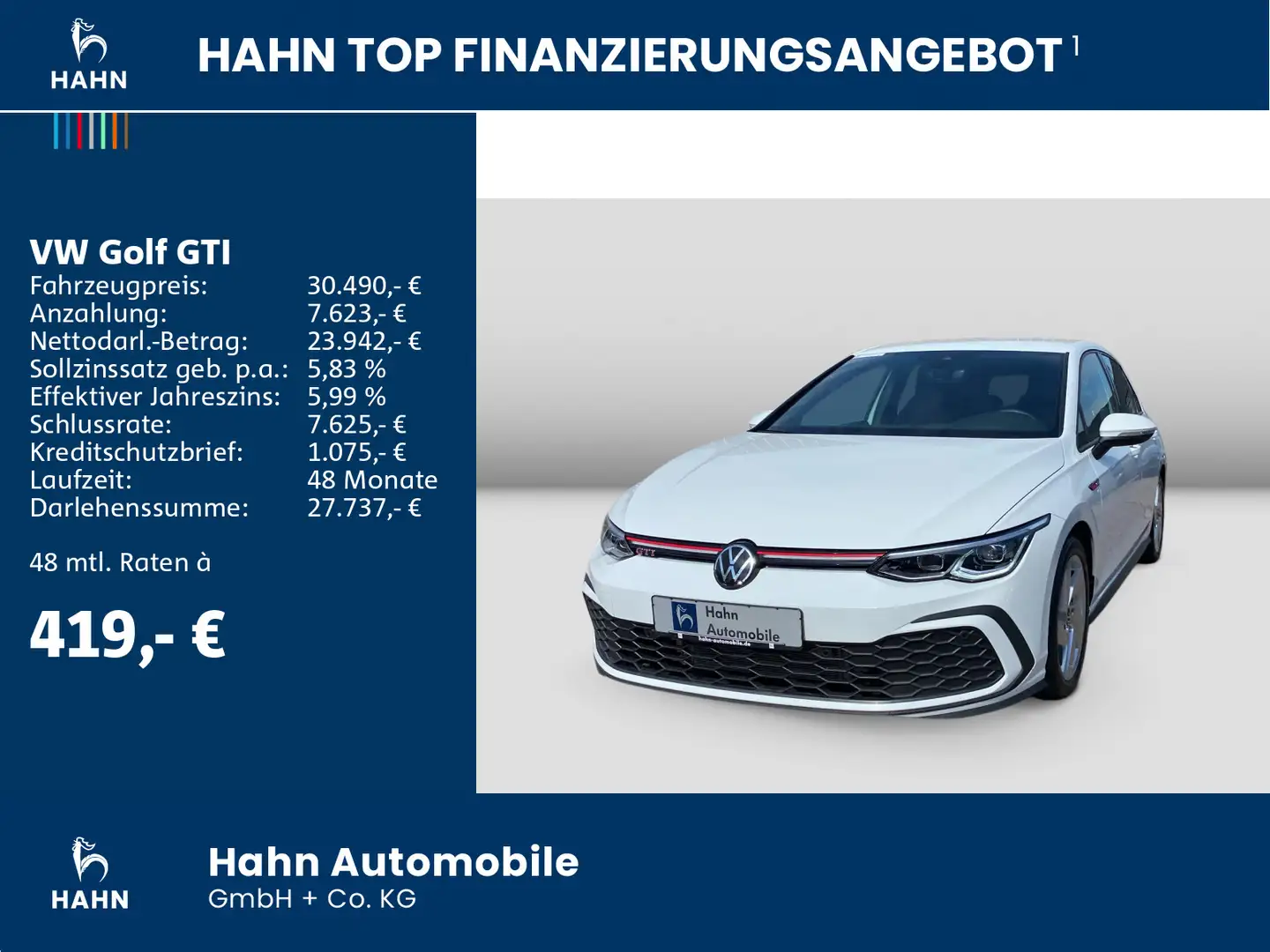 Volkswagen Golf GTI Golf VIII GTI 2.0TSI Einparkh AppConn Climatr Weiß - 2