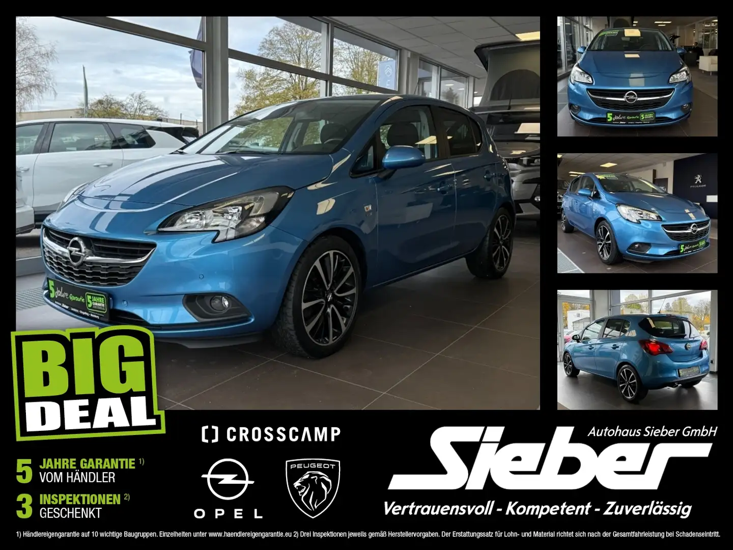 Opel Corsa E 1.4 Turbo ecoFlex Tempomat*Regensensor Blau - 1