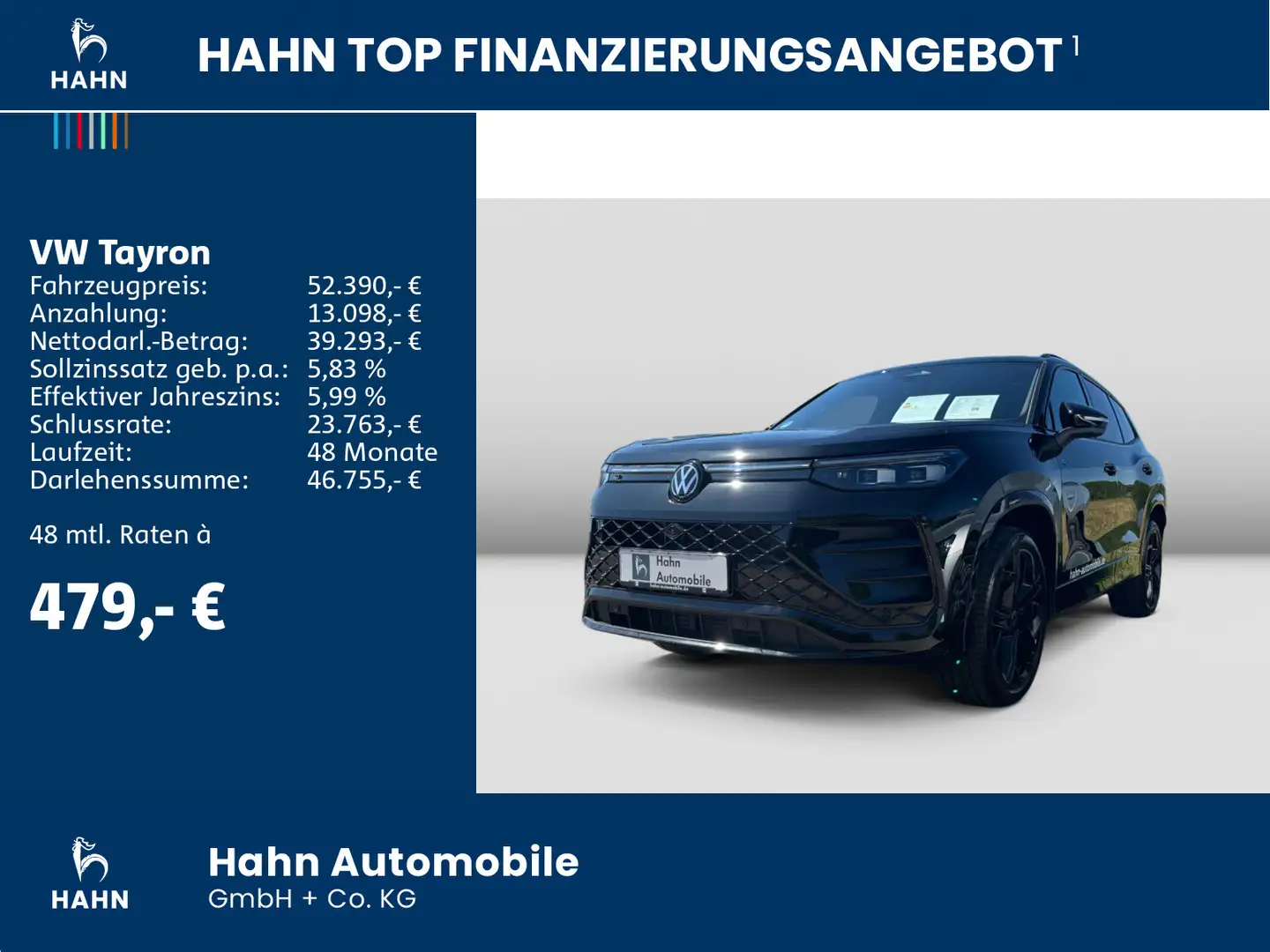 Volkswagen Tayron R-Line 2,0 l TDI SCR 4MOTION 142 Schwarz - 2