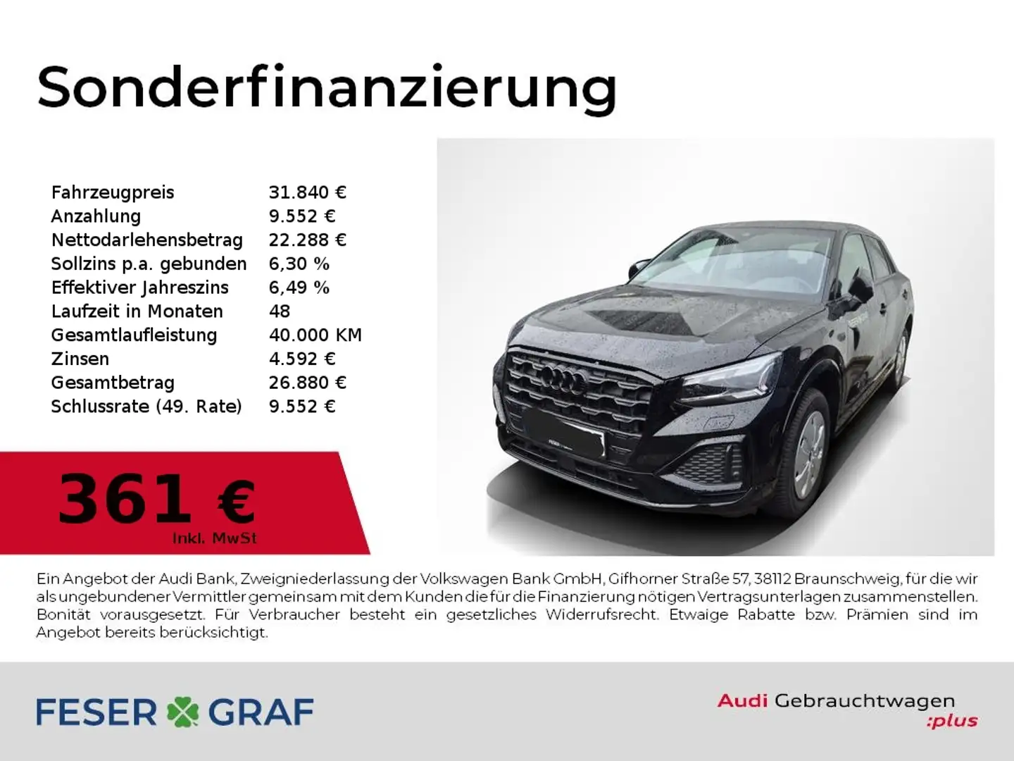 Audi Q2 35 TFSI S tronic adv Matrix,Navi,Kamera,Sportsitze Schwarz - 1