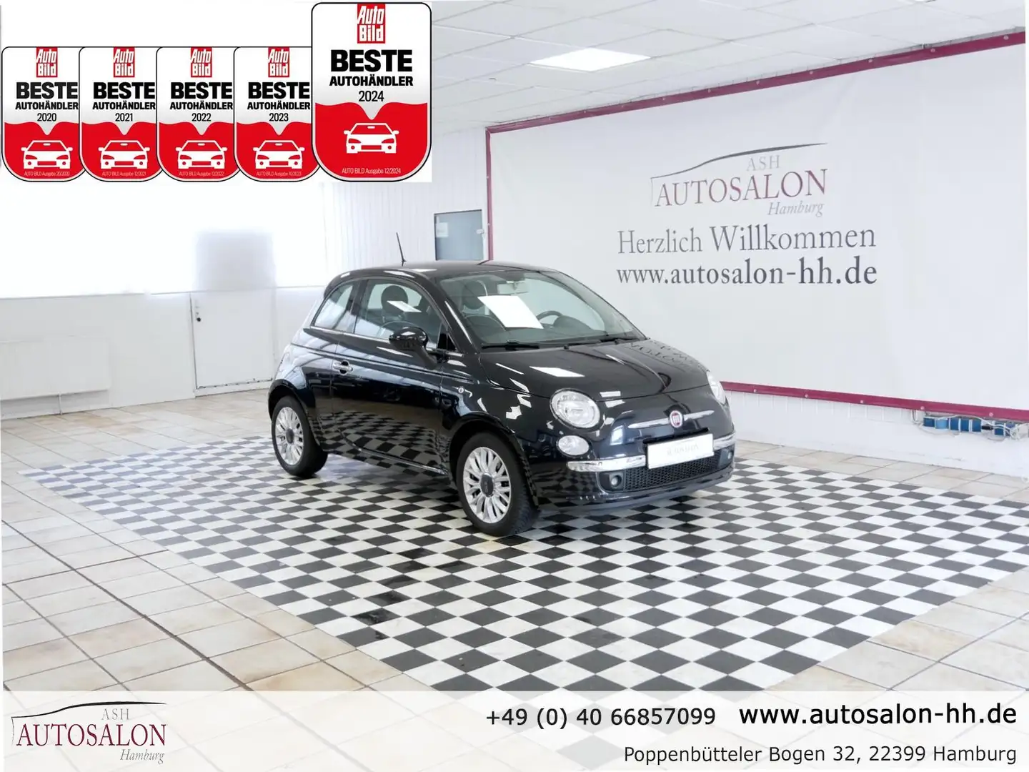 Fiat 500 Lounge*3Vorb*PDC H*Zahnriemen & TÜV Neu*LM-Felgen* Schwarz - 1