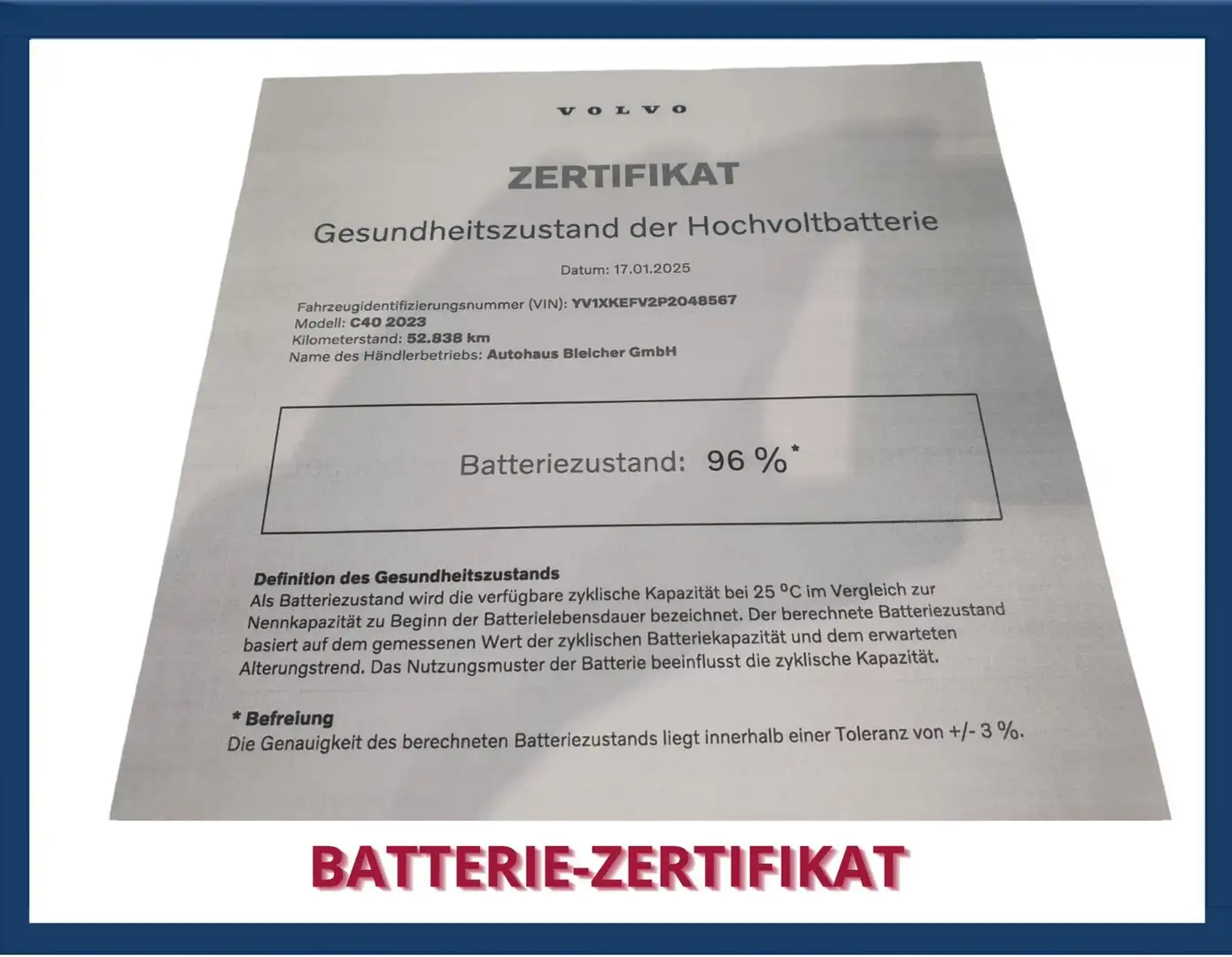 Volvo C40 Ultimate Pure Electric 2WD | Batterie-Zerti. Blau - 2