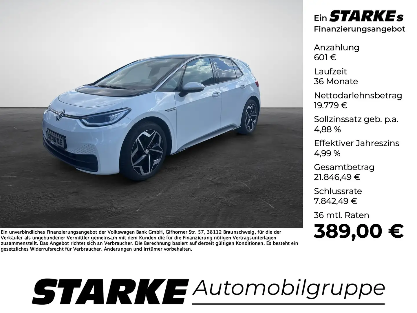 Volkswagen ID.3 Pro Performance 150 KW Weiß - 1