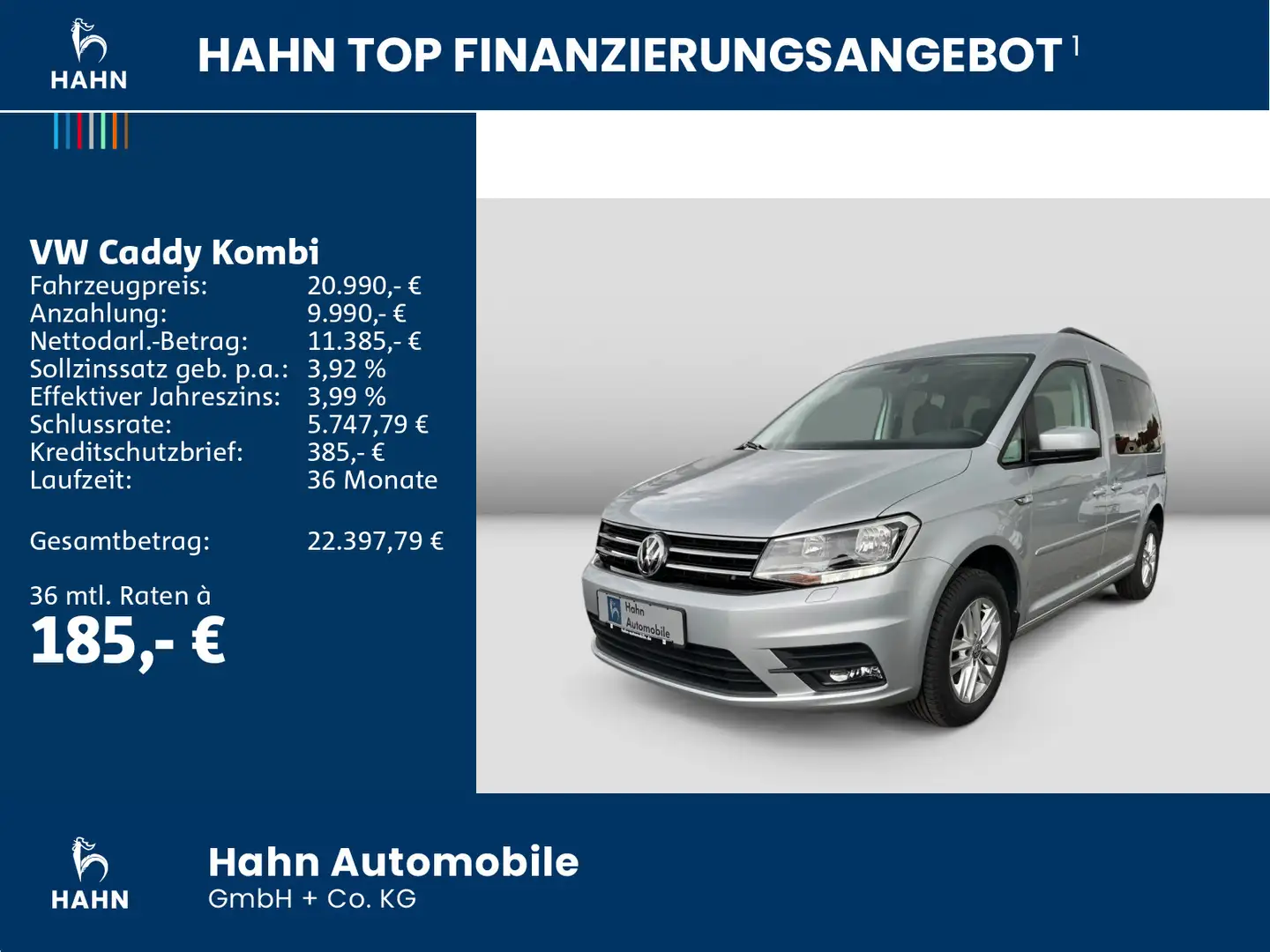 Volkswagen Caddy Caddy Kombi 2.0TDI Comfortline Navi Standhzg GRA Silber - 2