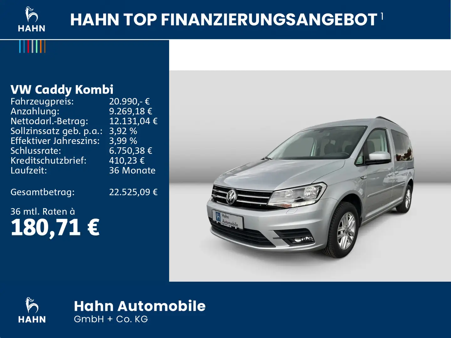 Volkswagen Caddy 2.0TDI Comfortline Navi Standhzg GRA Silber - 2