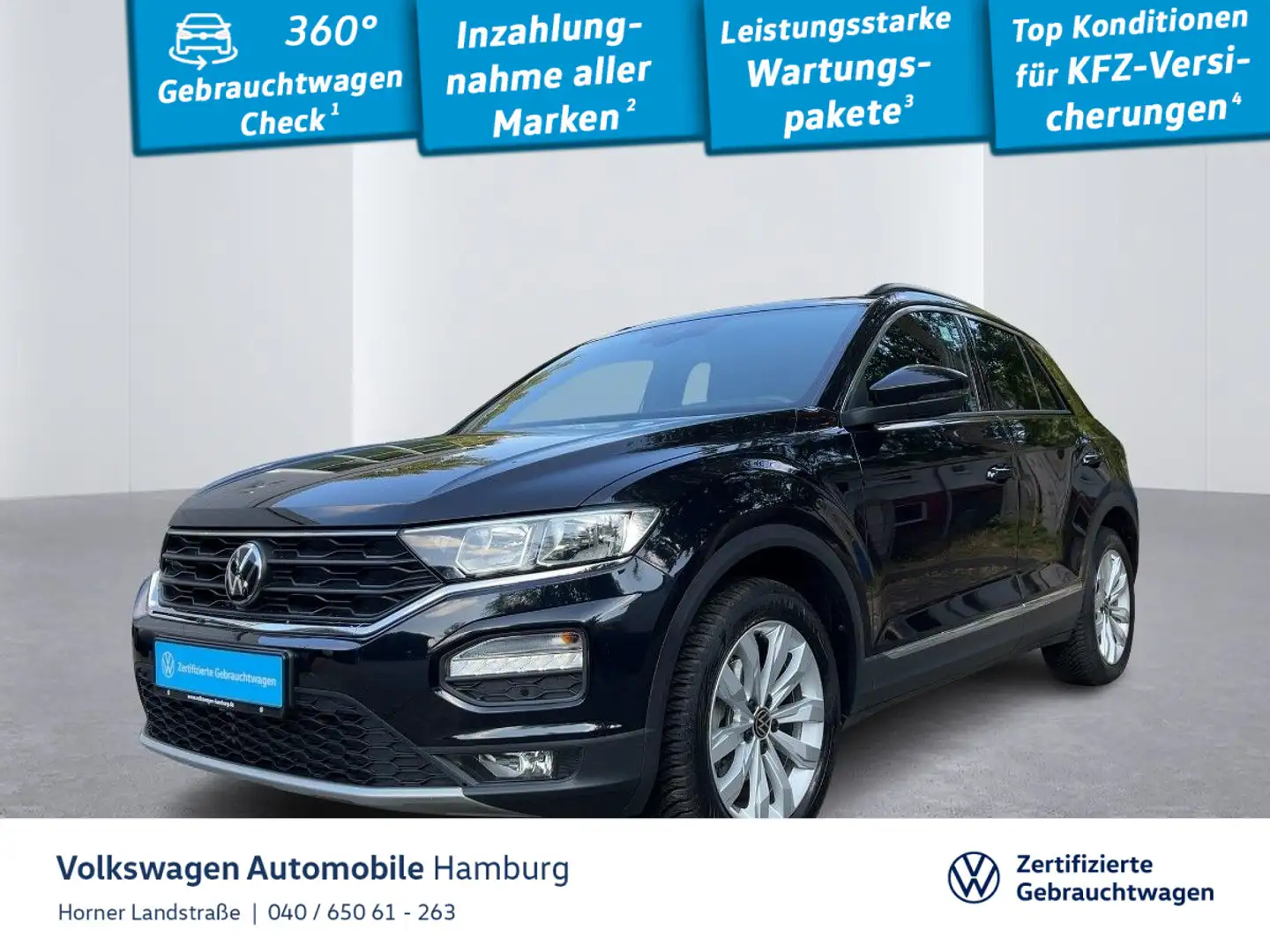Volkswagen T-Roc Sport 1.5 TSI DSG Sitzheizung Navi AHK PDC Noir - 1
