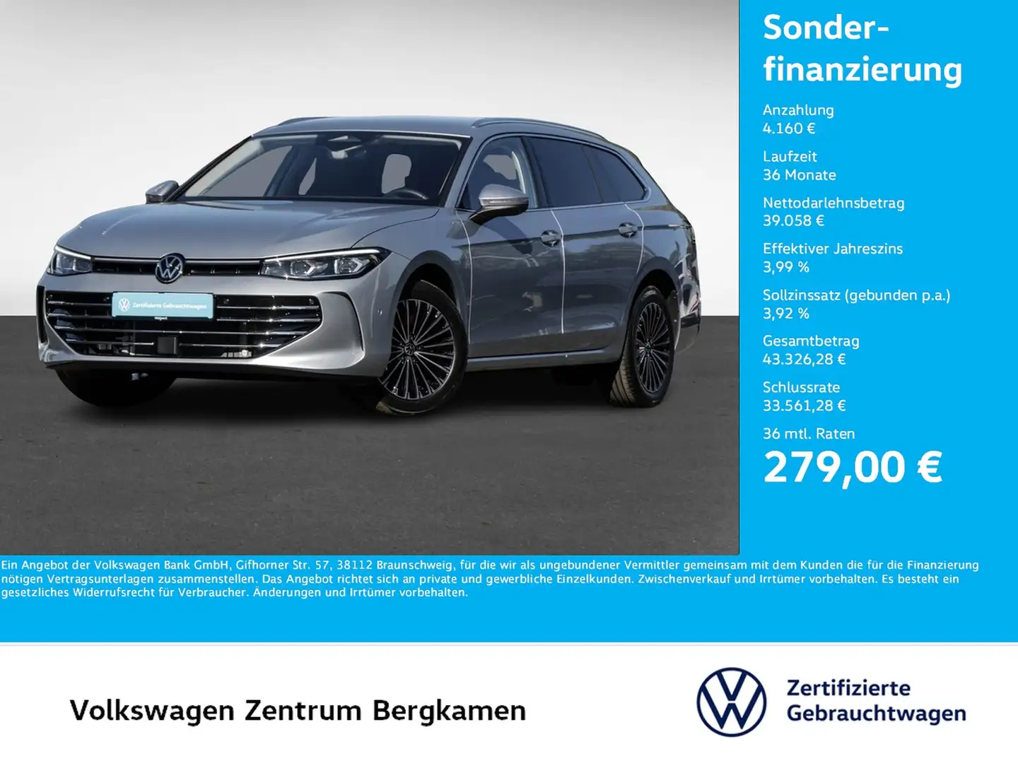 Volkswagen Passat Variant 2.0 ELEGANCE 4X4 NEUES MODELL AHK Argent - 1