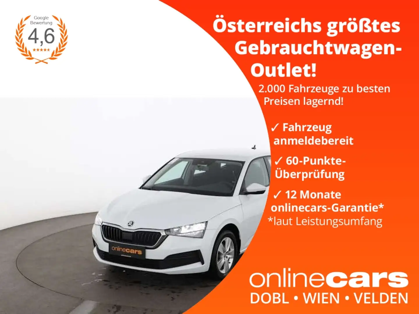 Skoda Scala 1.0 TSI Active Aut LED LANE-ASSIST PDC Weiß - 1