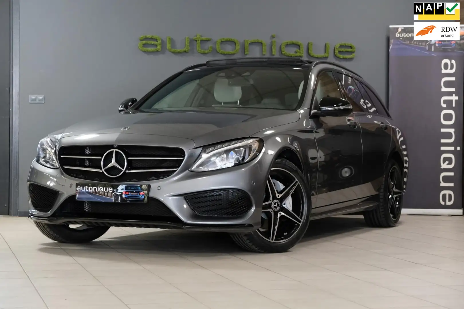 Mercedes-Benz C 200 Estate **AMG LINE 12.729km** UNIEK Panodak/Leder/N Gris - 1