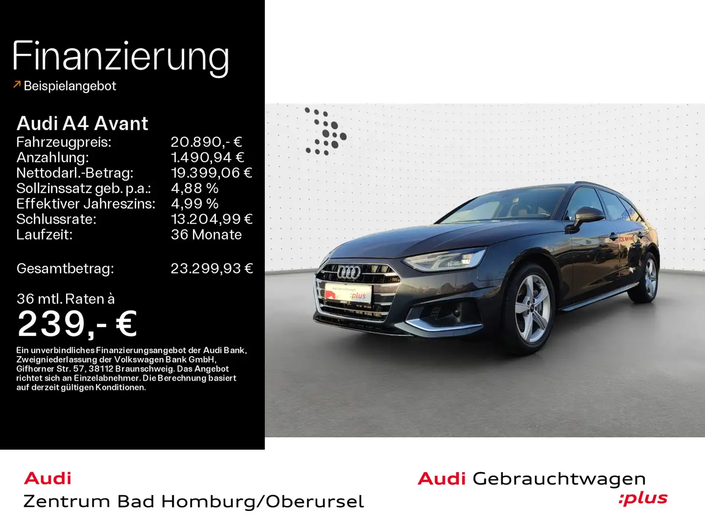 Audi A4 Advanced 40 TDI*Einparkhilfe*Tempomat*N Grau - 1