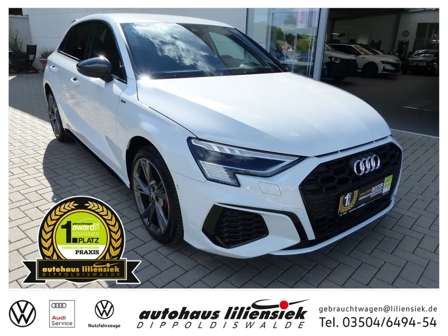 Audi A3 45 Sportback 1.4 TFSIe S-tronic S line *LED*Navi* Weiß - 1