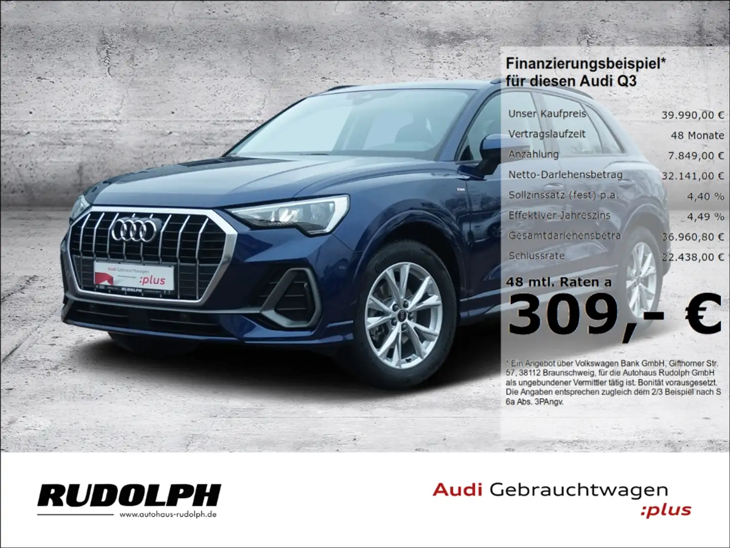 Audi Q3 S line 35 TFSI S tronic AHK Rückfahrk.ACC e-Sitze Blau - 1