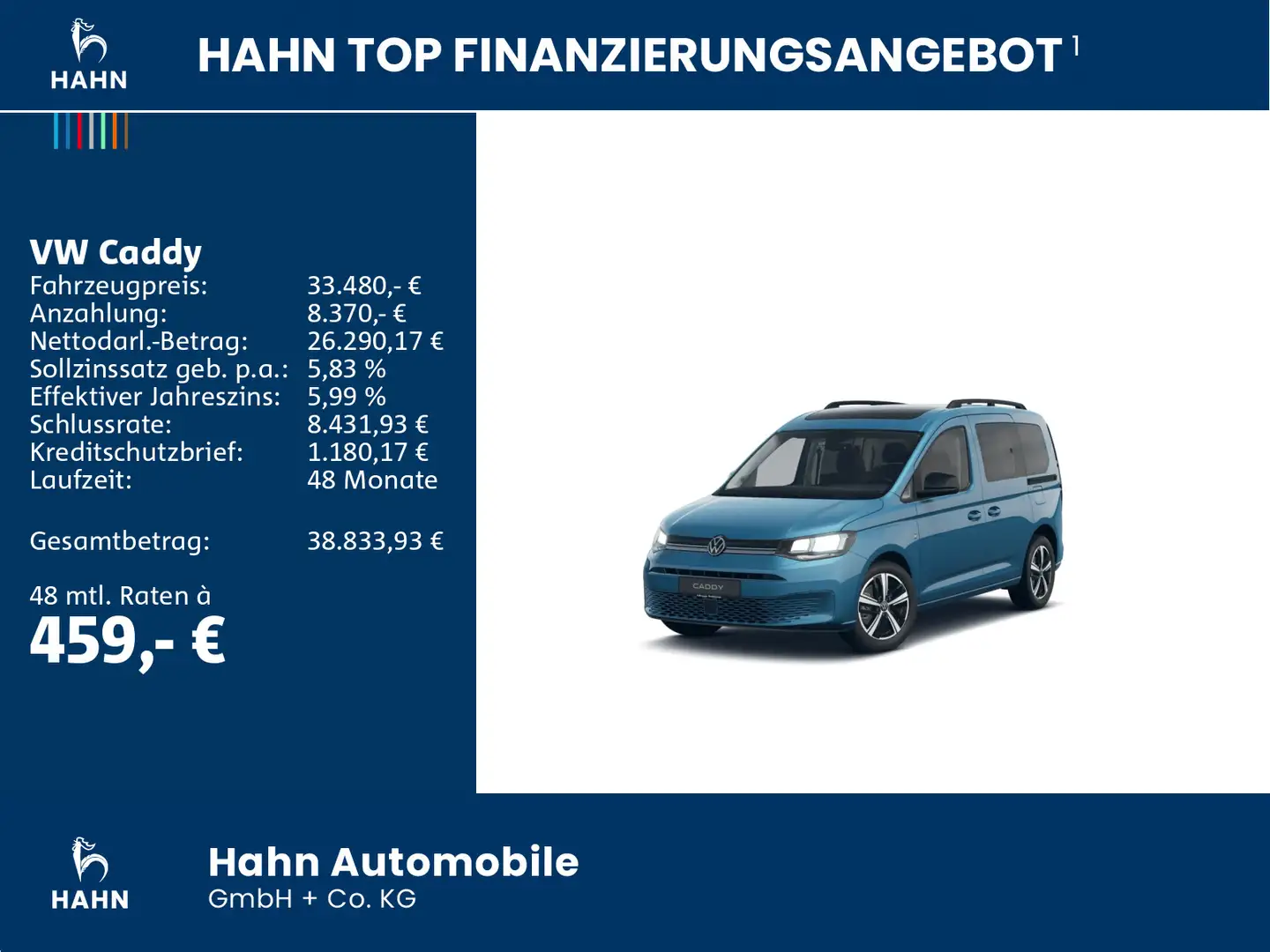 Volkswagen Caddy 1.5TSI Life Climatr Navi Pano Standhzg APP Blau - 2