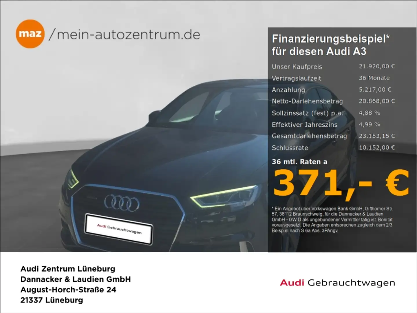 Audi A3 Lim. 40 2.0 TFSI quattro Sport Alu LED B&O Navi Vi Blau - 1