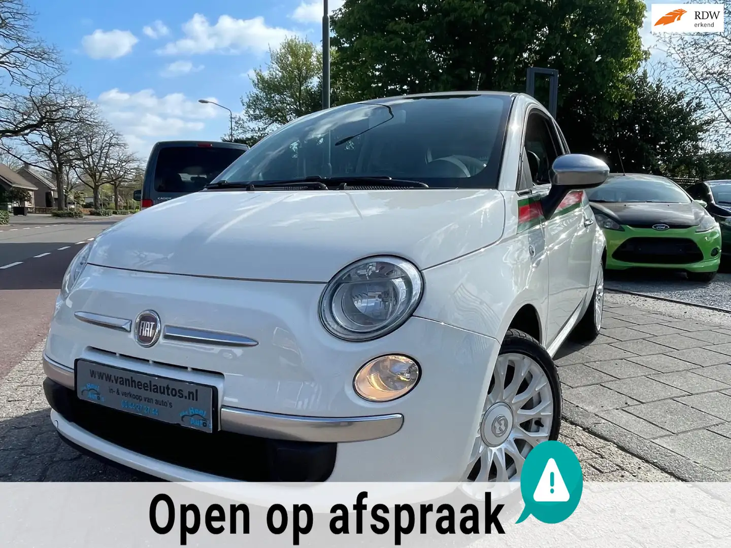 Fiat 500 1.2 Gucci A-C Elek Pakket Lmv Leer Nw Apk Wit - 1