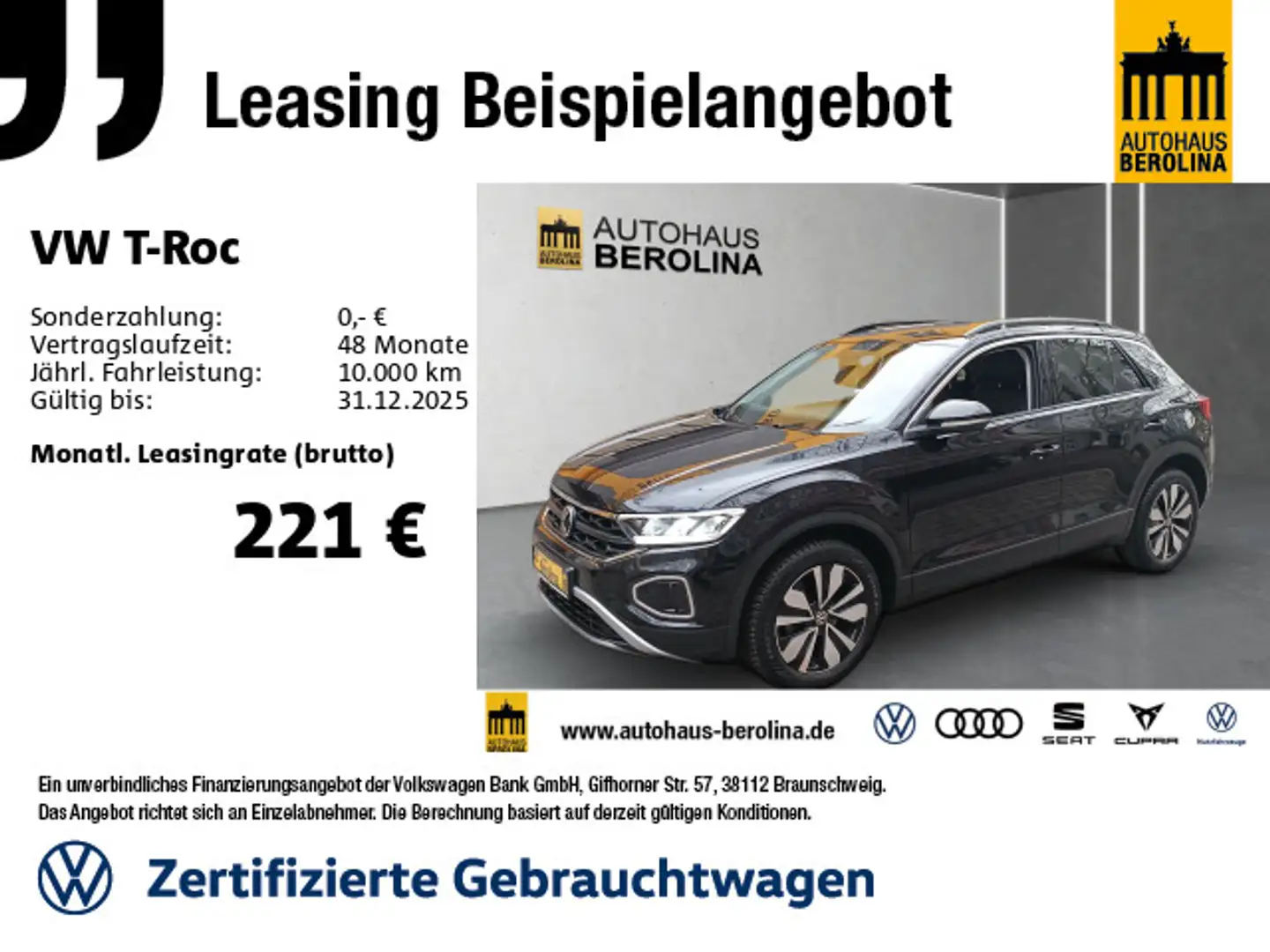Volkswagen T-Roc 1.0 TSI Goal *ACC*NAV*LED*SHZ*App-Connect* Schwarz - 1