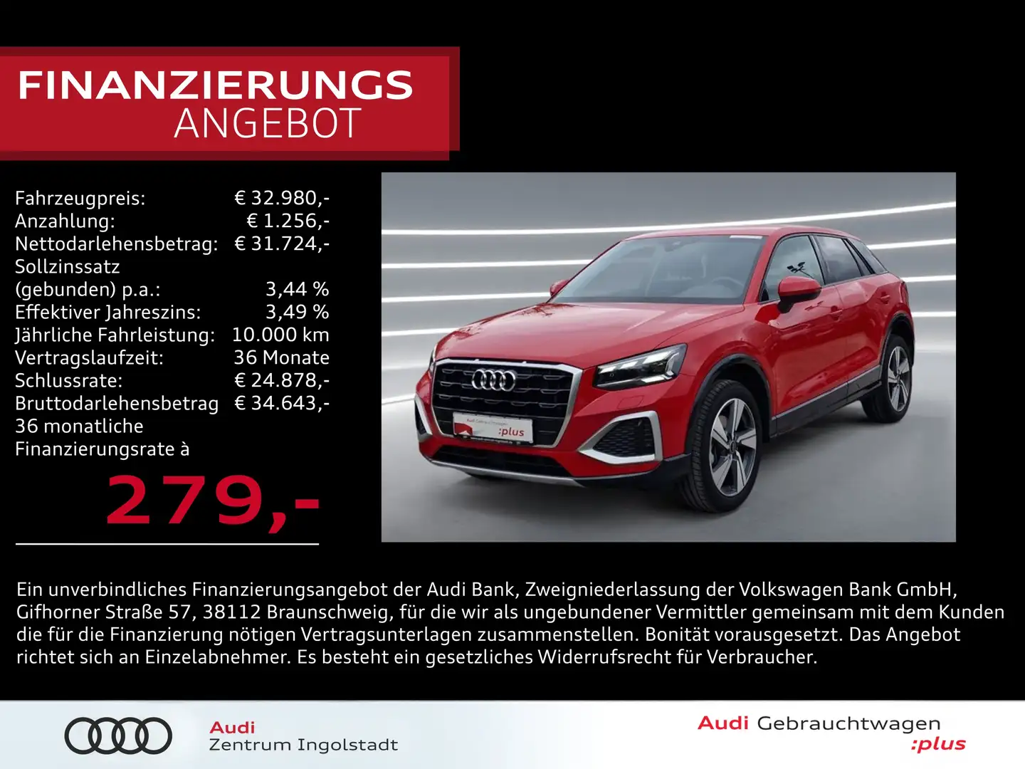 Audi Q2 35 TDI MATRIX NAVI+ AHK 18" ACC Advanced Rot - 1