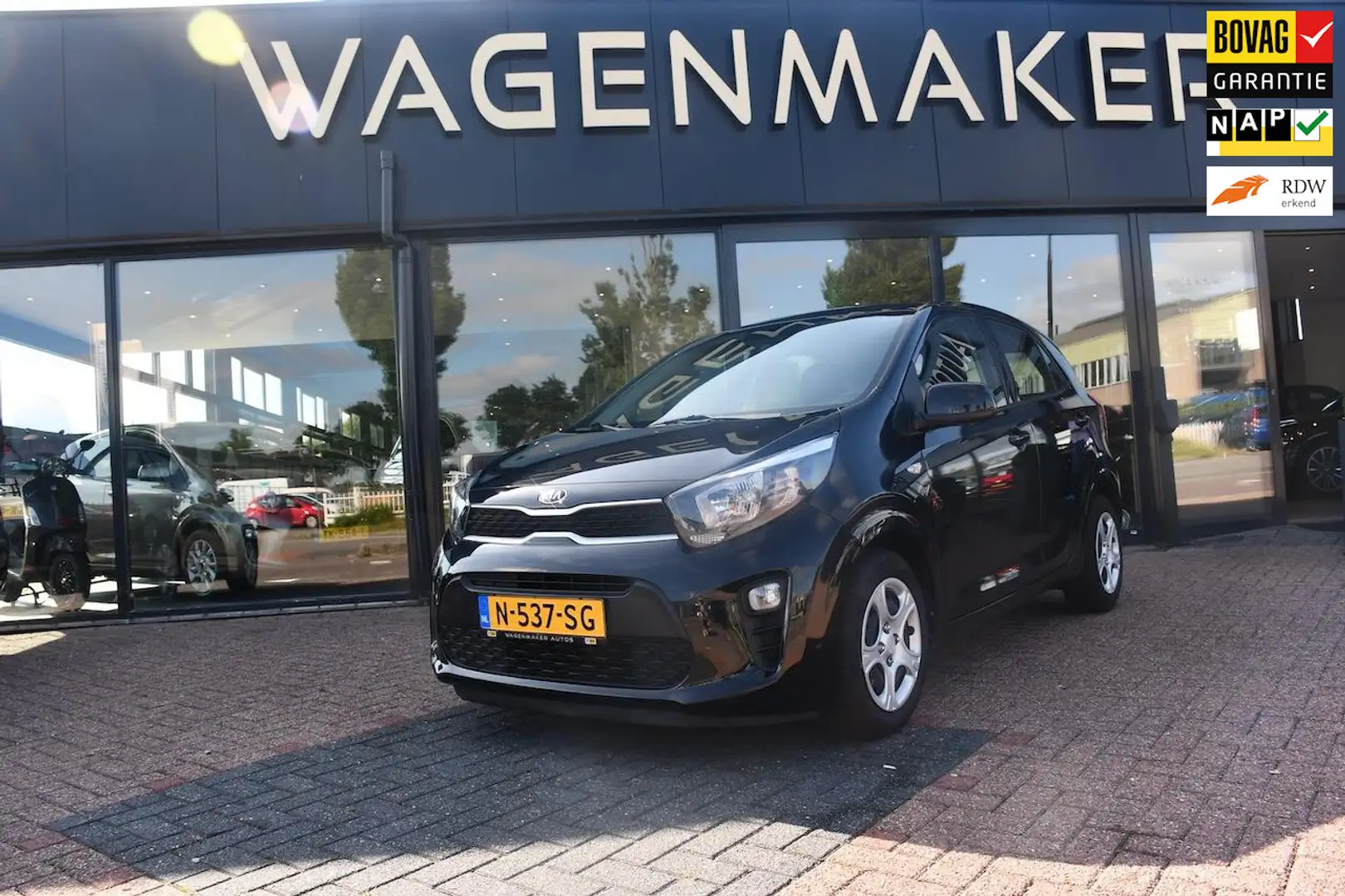 Kia Picanto 1.0 DPi ComfortLine Airco|Elektrisch pak|BOVAG Zwart - 1