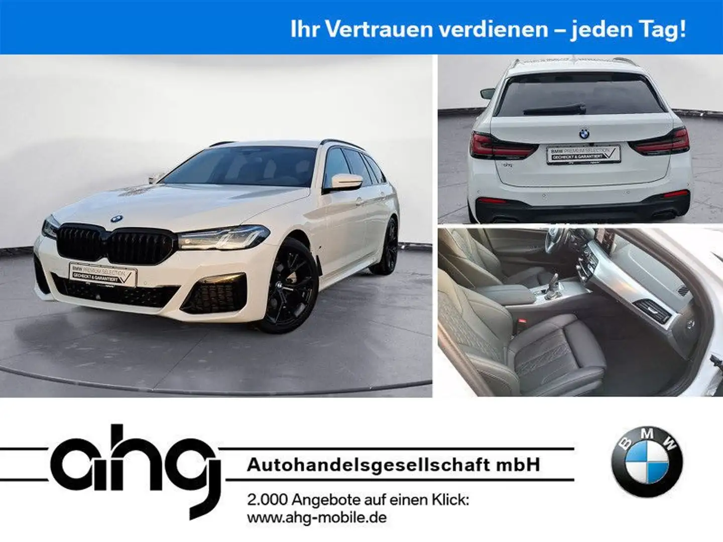 BMW 520 d xDrive Touring Navi Laser ACC 360° AHK HiFi Weiß - 1