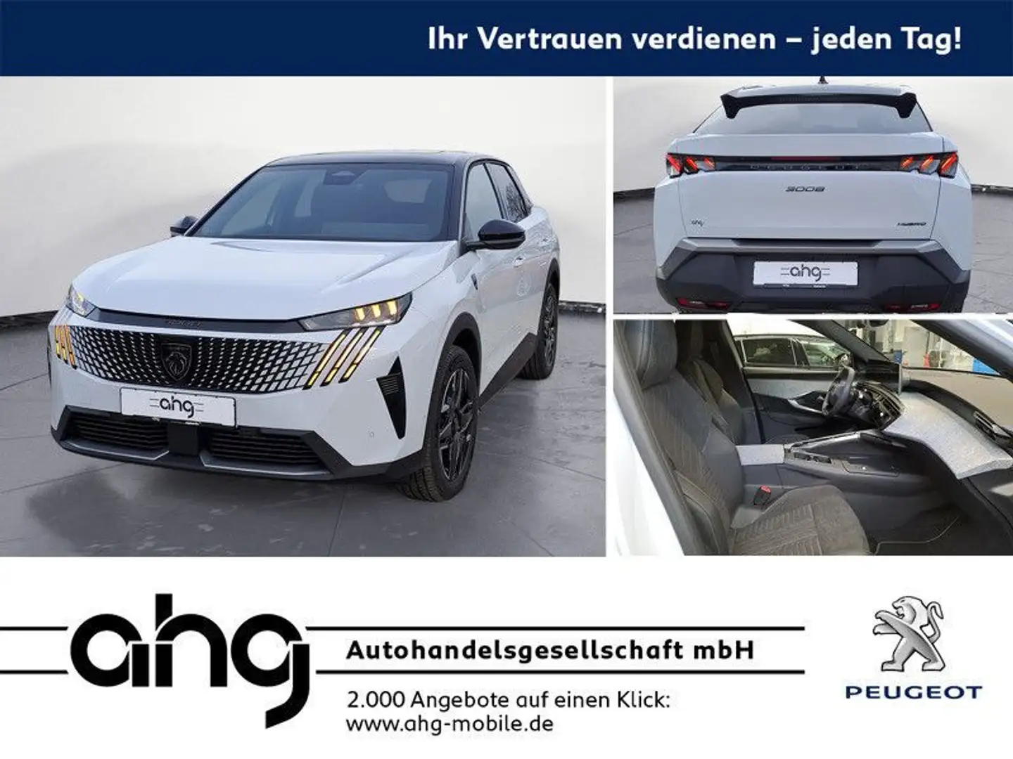 Peugeot 3008 GT HYBRID 136 e-DSC6 Klimaautomatik, Rückfa Blanc - 1