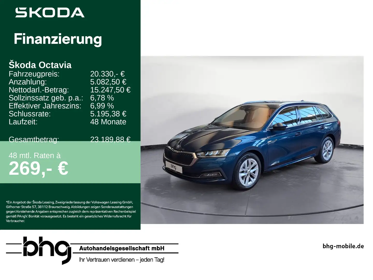 Skoda Octavia Combi 1.5 TSI Style *CARPLAY*DAB*LED* Blau - 1