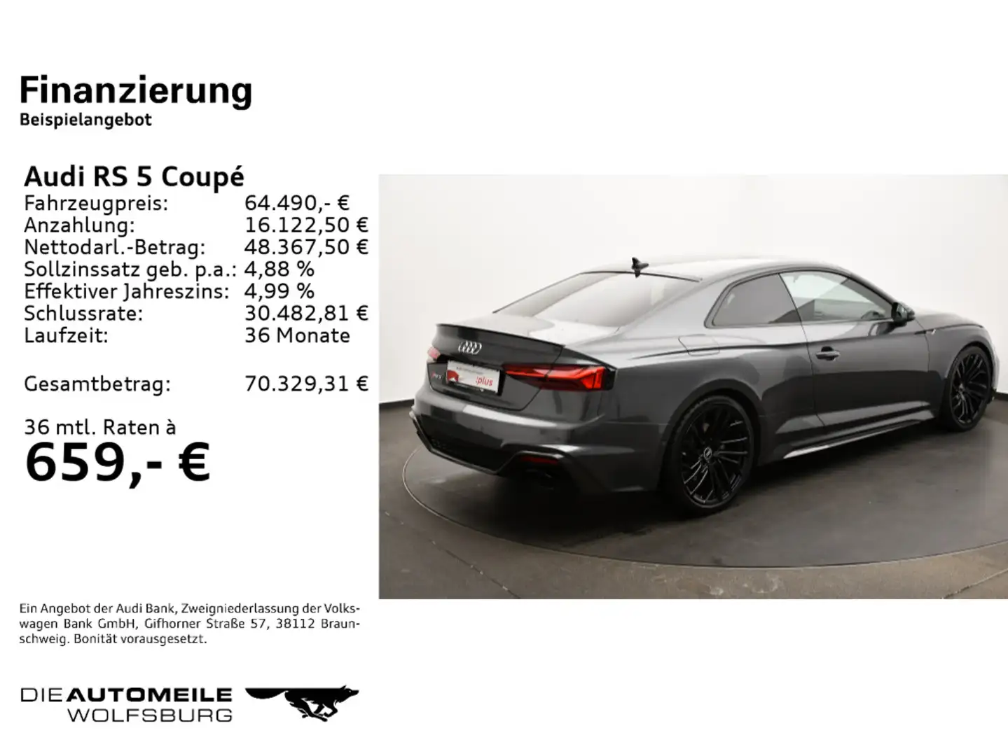 Audi RS5 RS 5 Coupe 2.9 TFSI quattro tiptronic Matrix/B&O Gris - 2