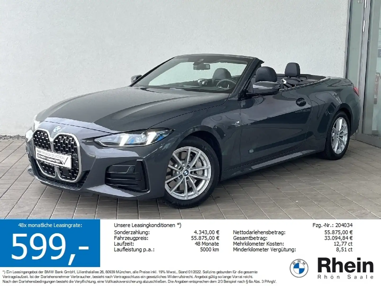 BMW 430 i xDrive Cabrio M Sportpaket SHZ.Navi.H/K.P+ Grau - 1