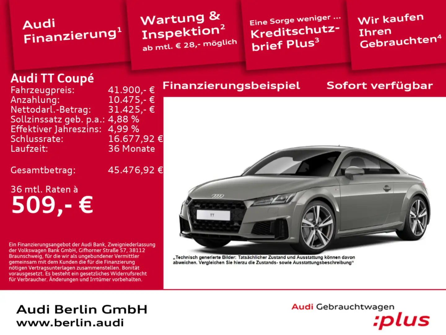 Audi TT 45 TFSI qu.S tr. MATRIX RFK NAVI B&O VI Grau - 1