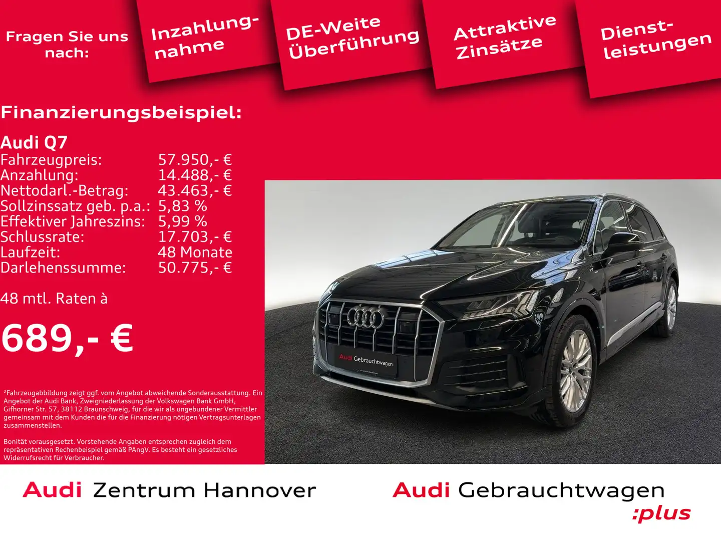 Audi Q7 50 TDI quattro Pano HuD Matrix B&O Schwarz - 2