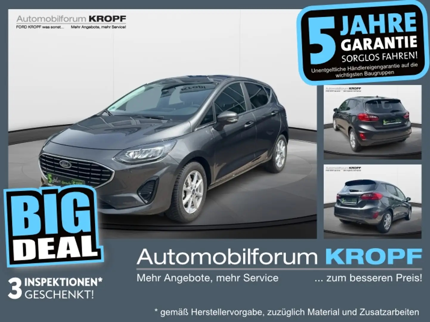 Ford Fiesta 1.0 EcoBoost Titanium  SpurH ACC, Led Grau - 1