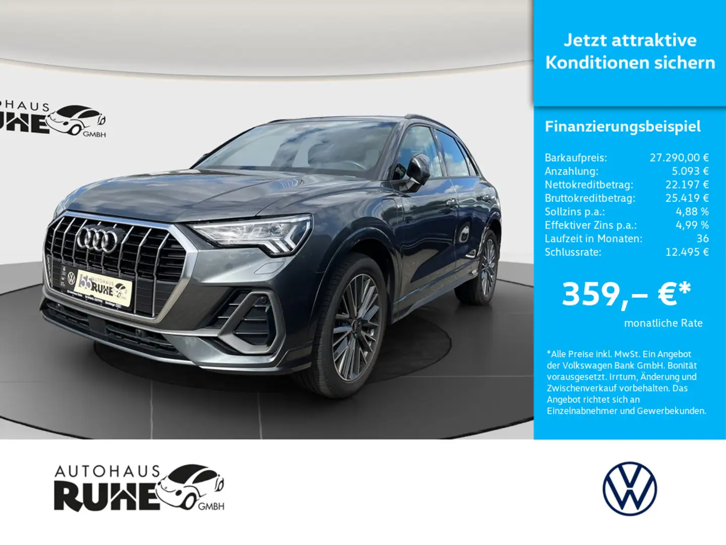 Audi Q3 S line 45 TFSI e S tronic AHK MATRIX-LED Grau - 1